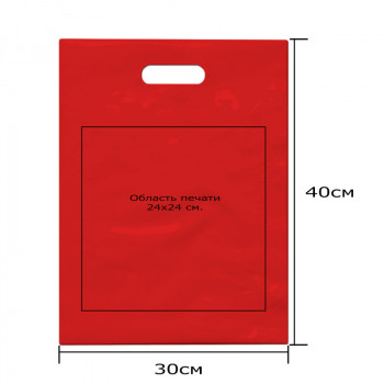 Полиэтиленовые пакеты «Банан» 30х40см (ПВД) Красный