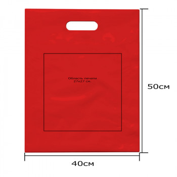 Полиэтиленовые пакеты «Банан» 40х50см (ПВД) Красный